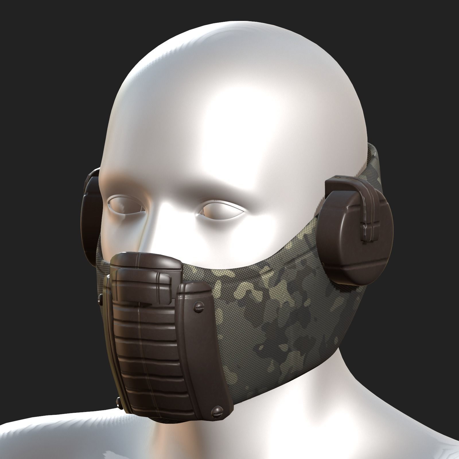 Gas mask respirator helmet scifi fantasy futuristic Low-poly 3D model_4