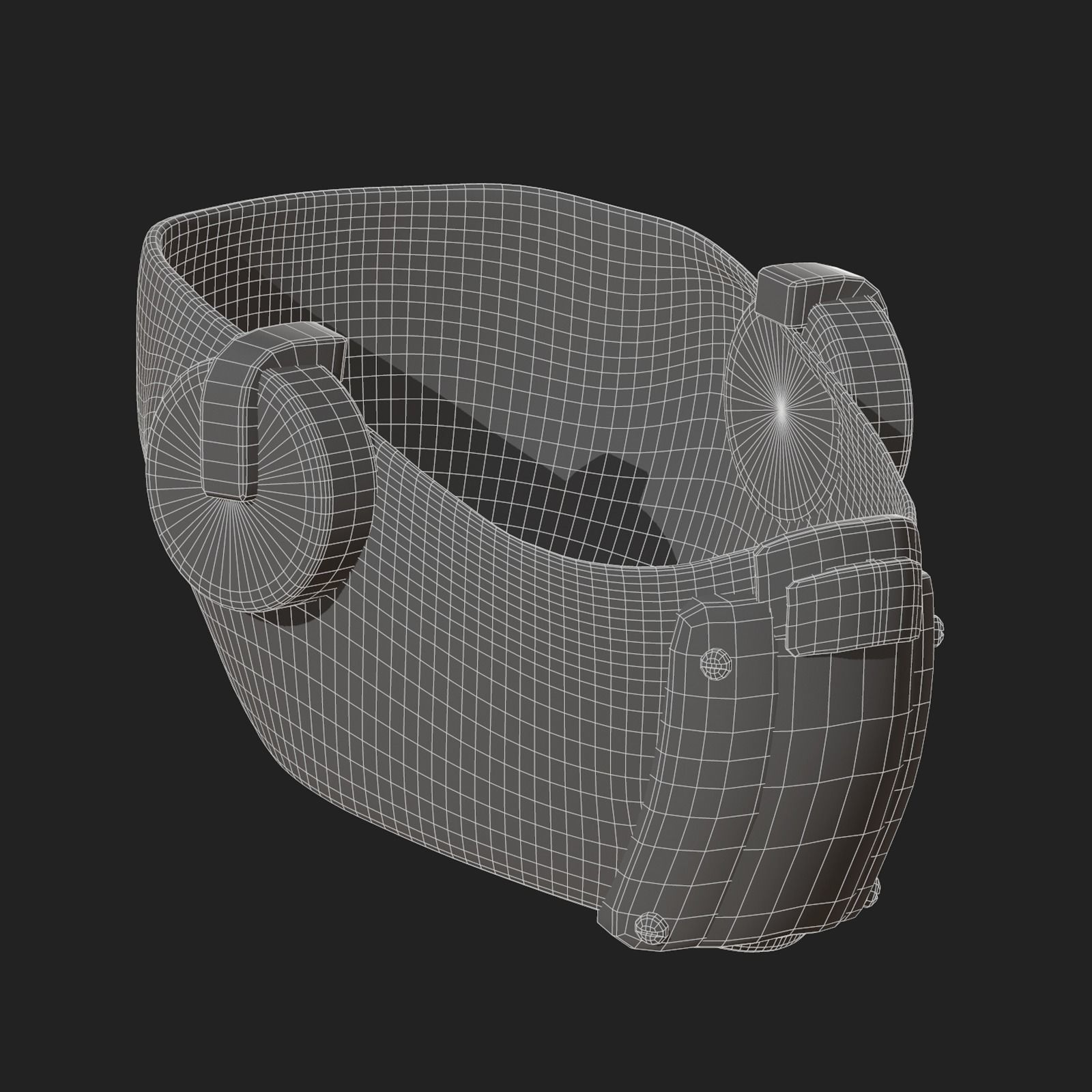 Gas mask respirator helmet scifi fantasy futuristic Low-poly 3D model_11