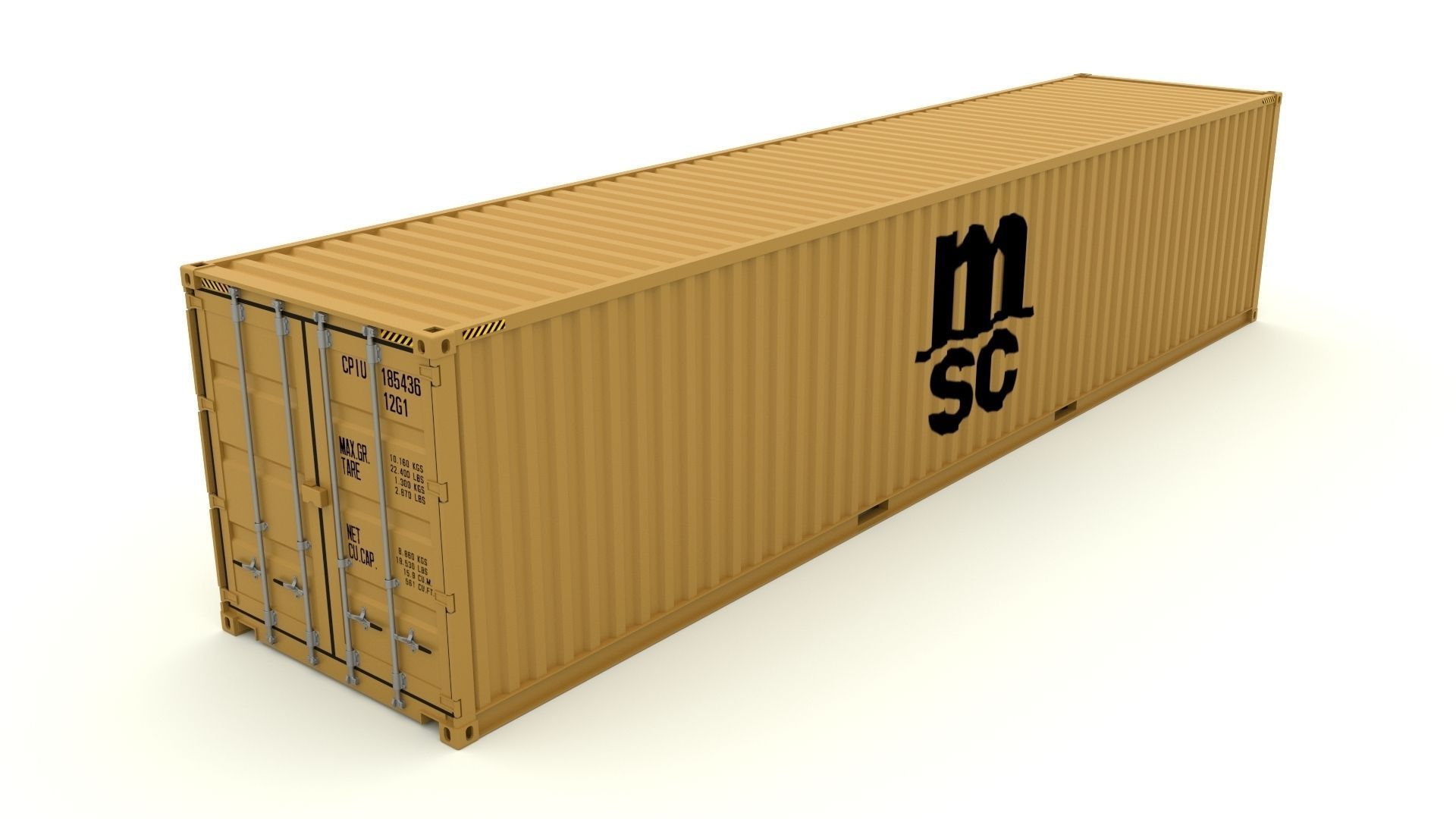 Shipping Container MSC 3D model_16