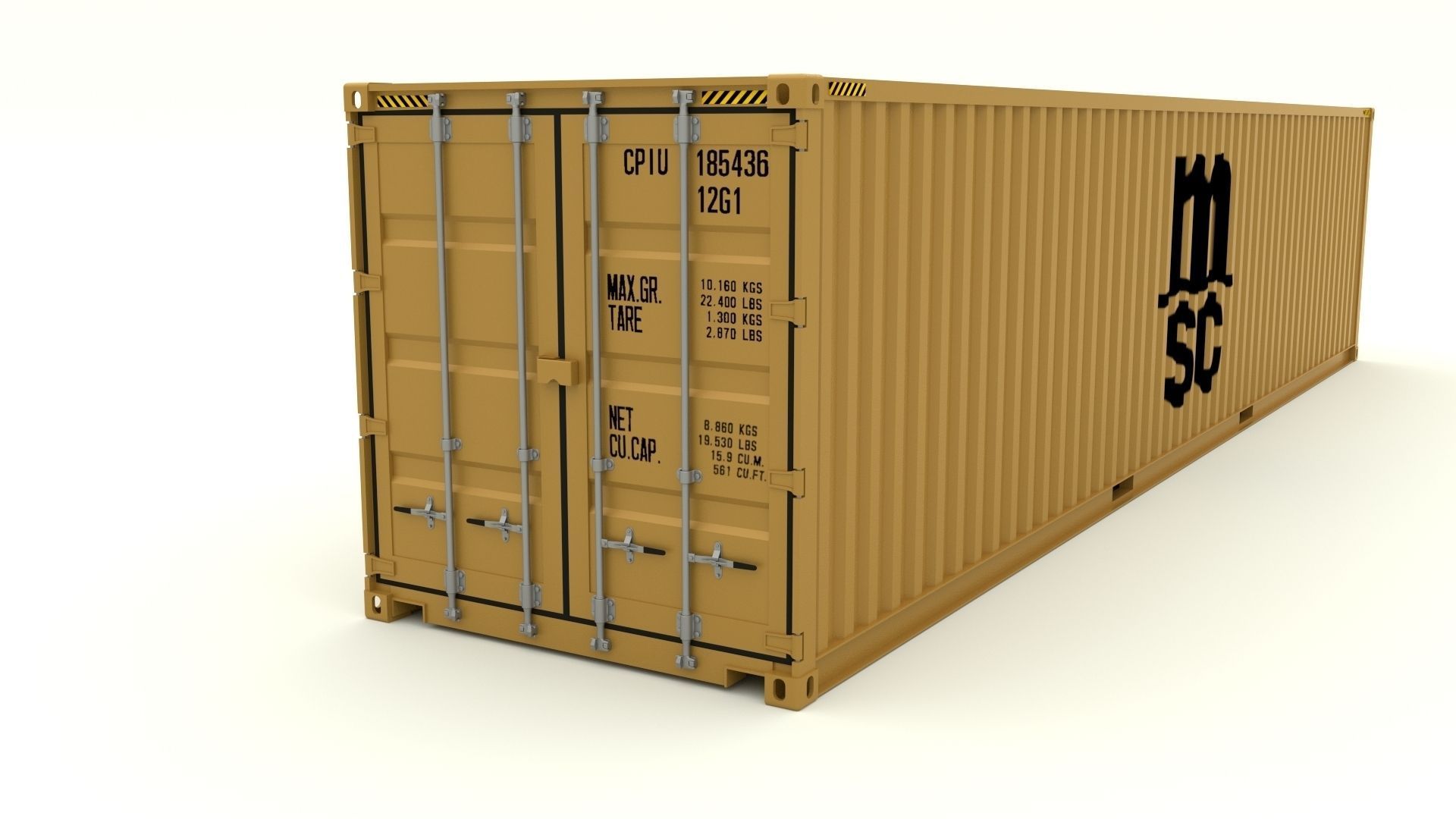 Shipping Container MSC 3D model_10