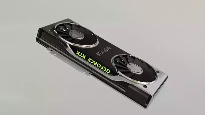 Geforce RTX 2070 Low-poly 3D model
