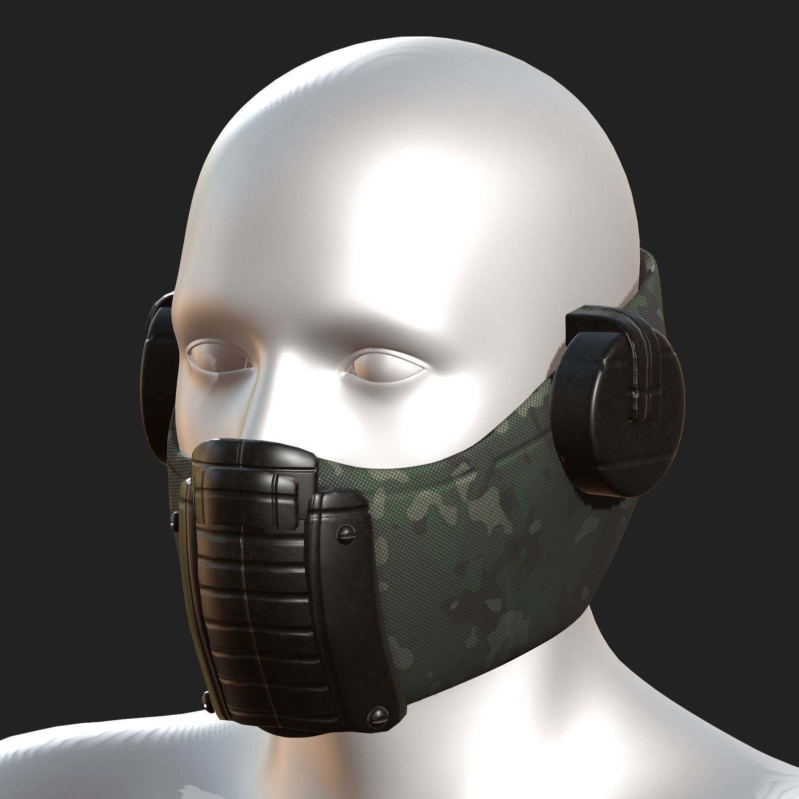 Gas mask respirator scifi futuristic 3d Low-poly 3D model_4