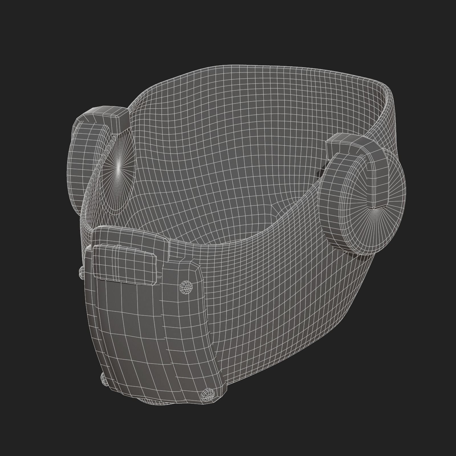 Gas mask respirator scifi futuristic 3d Low-poly 3D model_11