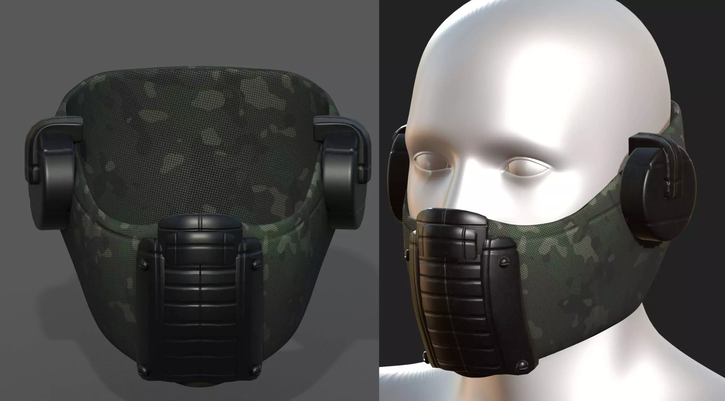 Gas mask respirator scifi futuristic 3d Low-poly 3D model_0