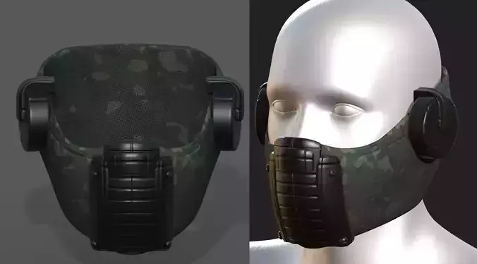 Gas mask respirator scifi futuristic 3d 