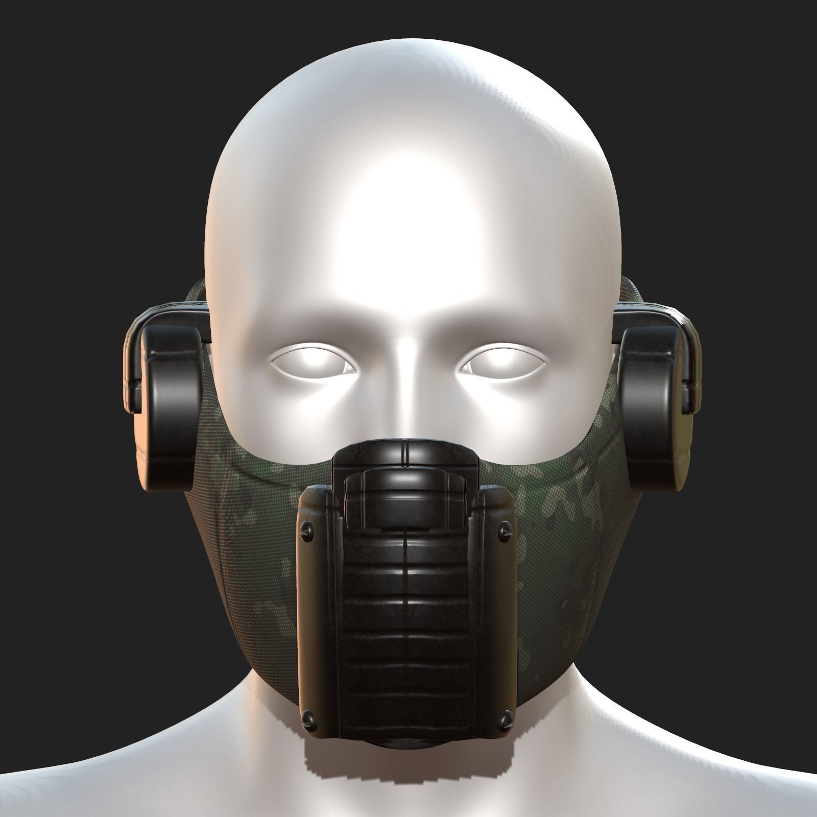 Gas mask respirator scifi futuristic 3d Low-poly 3D model_7