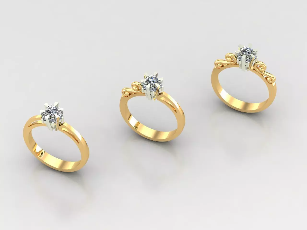 collection of 3 rings 06 Free 3D print model