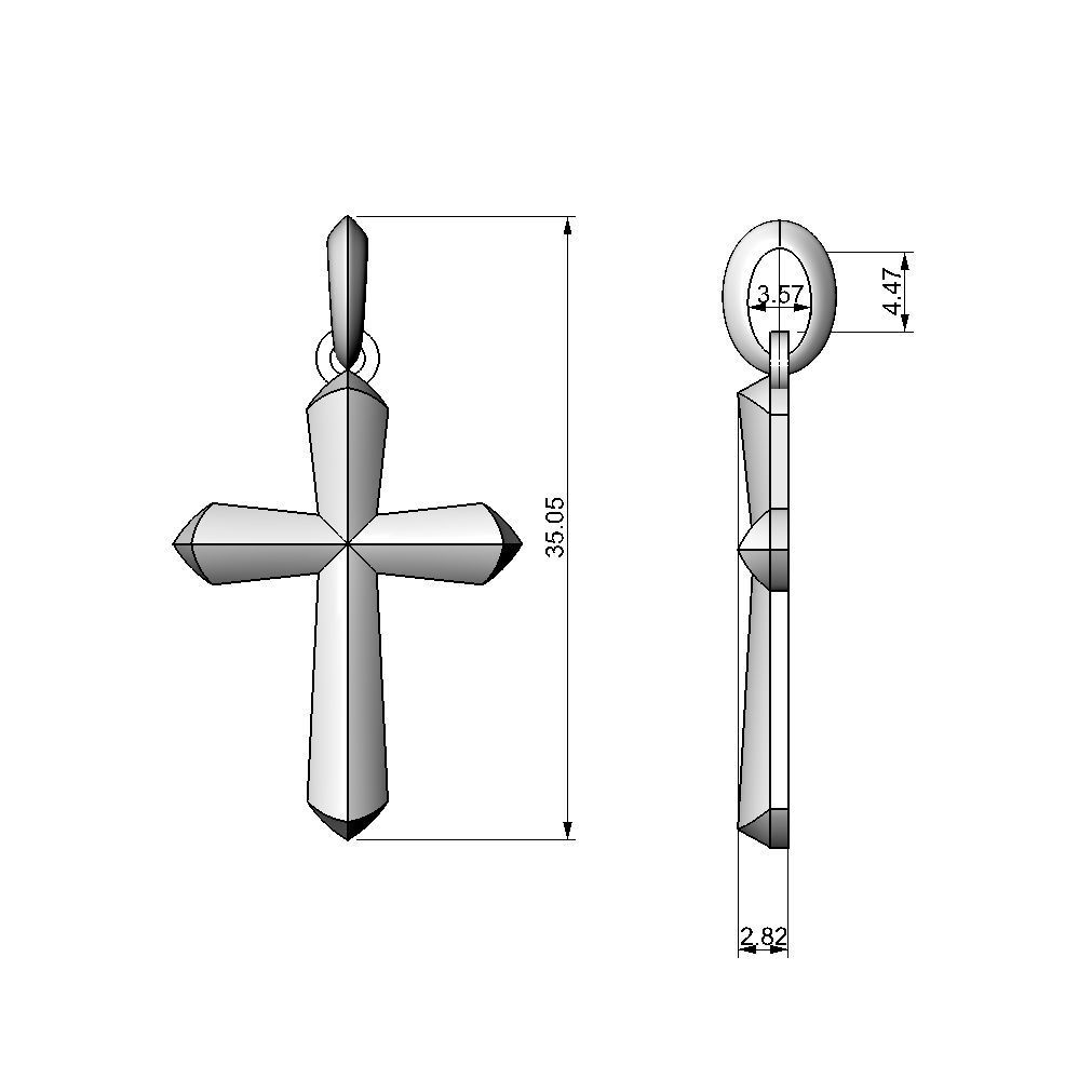 N139 Roman XL Cross Amulet 3D print model_4