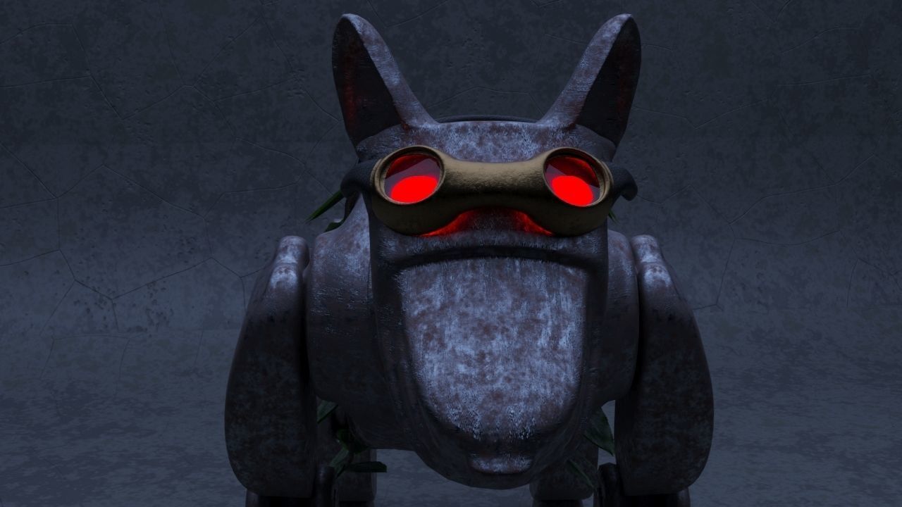 Robot - Dog Steampunk 3D model_16