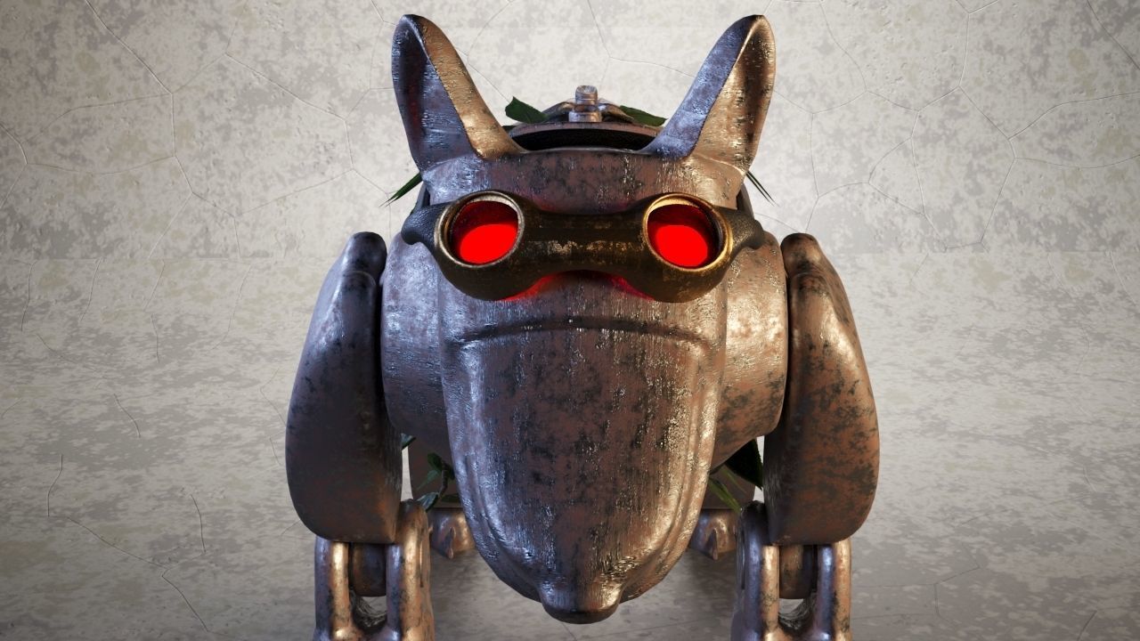Robot - Dog Steampunk 3D model_10