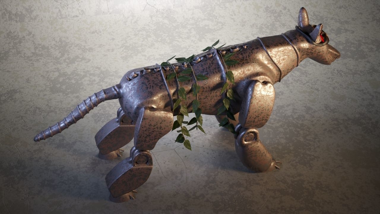 Robot - Dog Steampunk 3D model_12