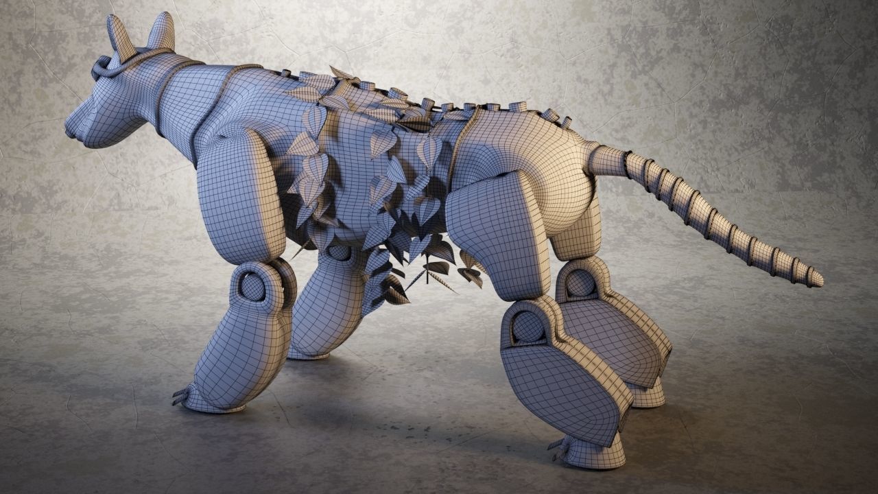 Robot - Dog Steampunk 3D model_30