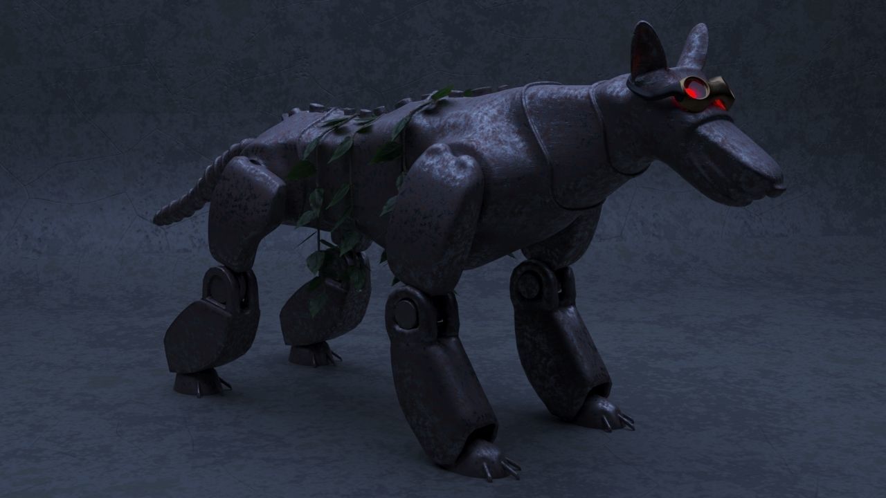 Robot - Dog Steampunk 3D model_15