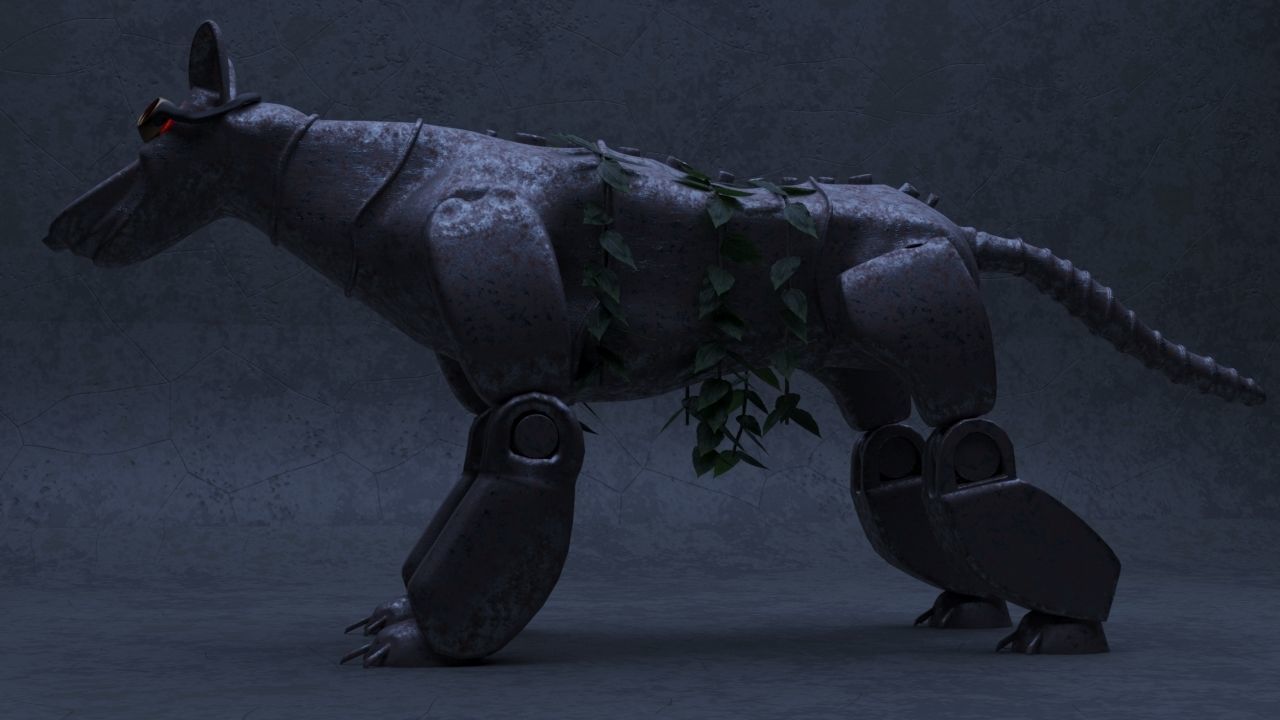 Robot - Dog Steampunk 3D model_21