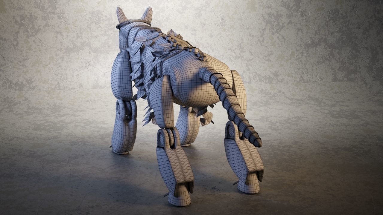 Robot - Dog Steampunk 3D model_31