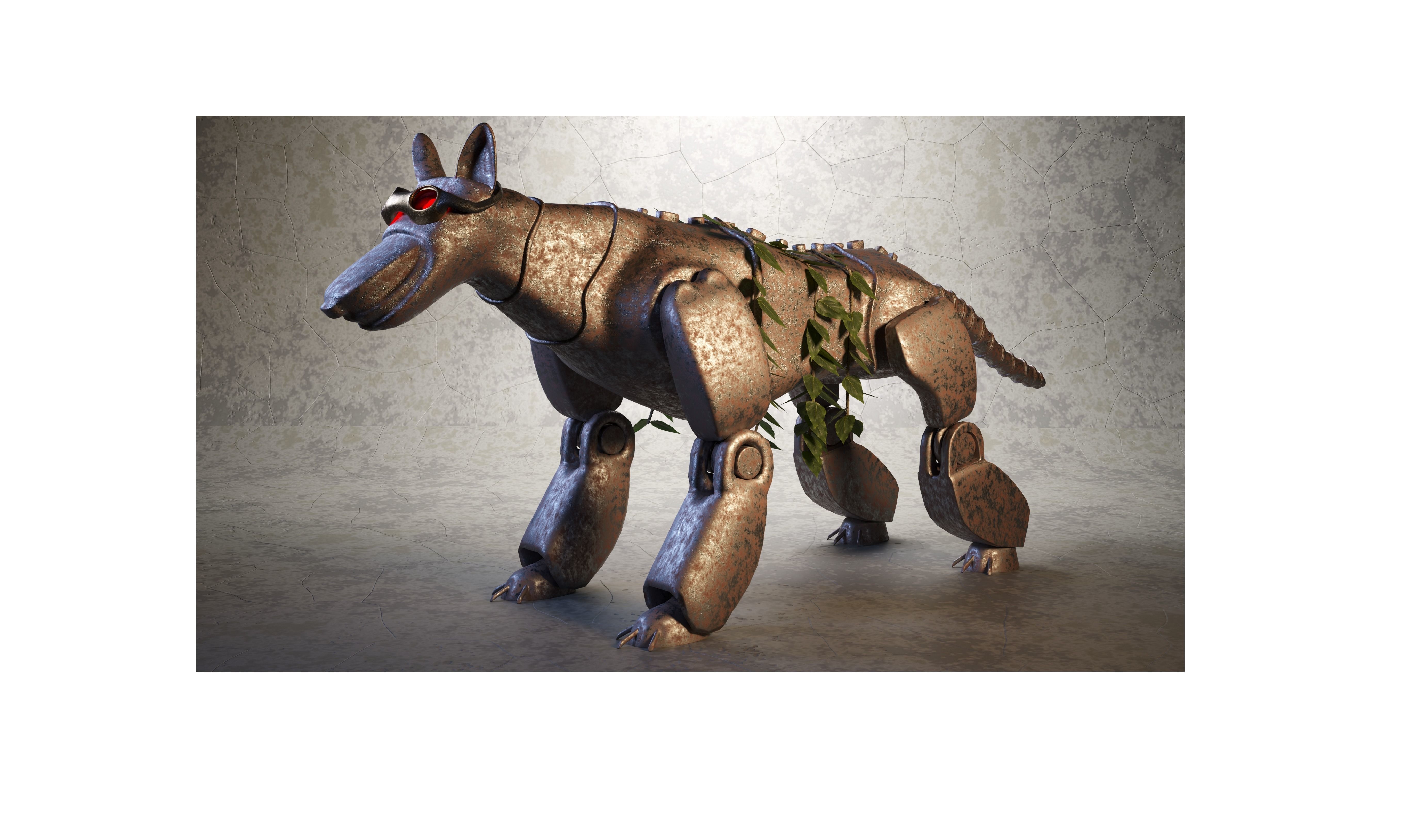 Robot - Dog Steampunk 3D model_0