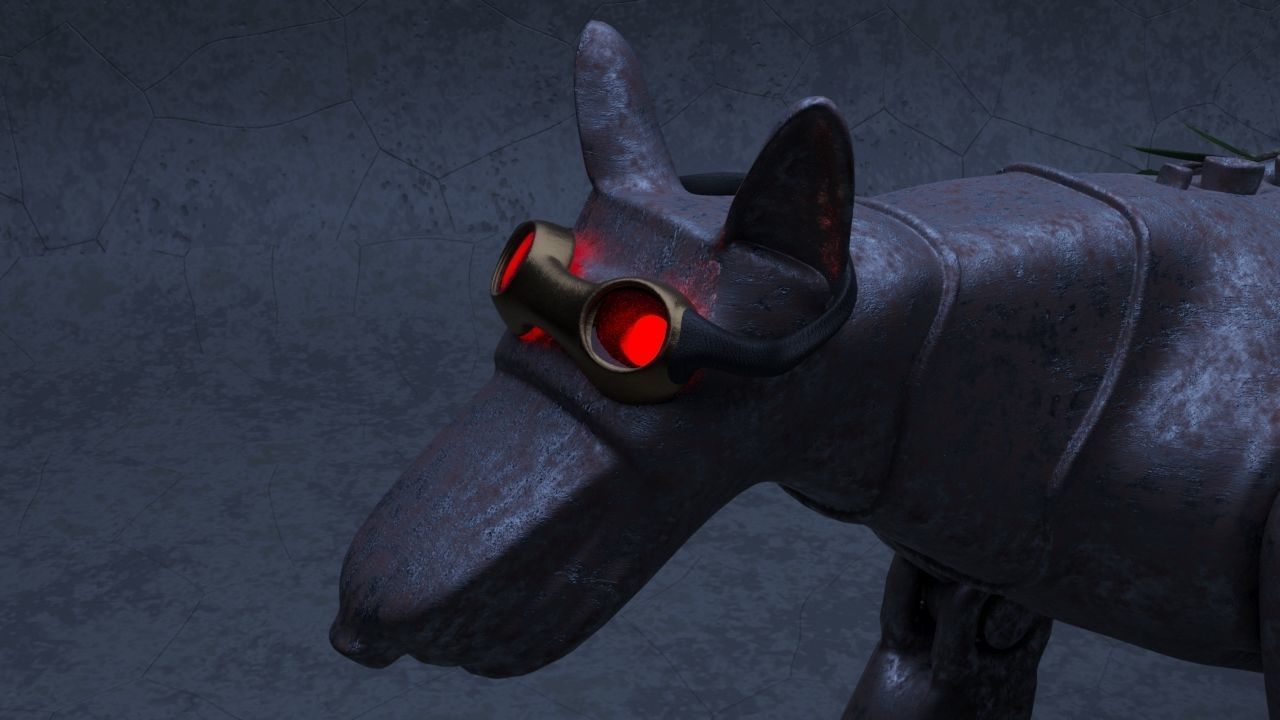 Robot - Dog Steampunk 3D model_20