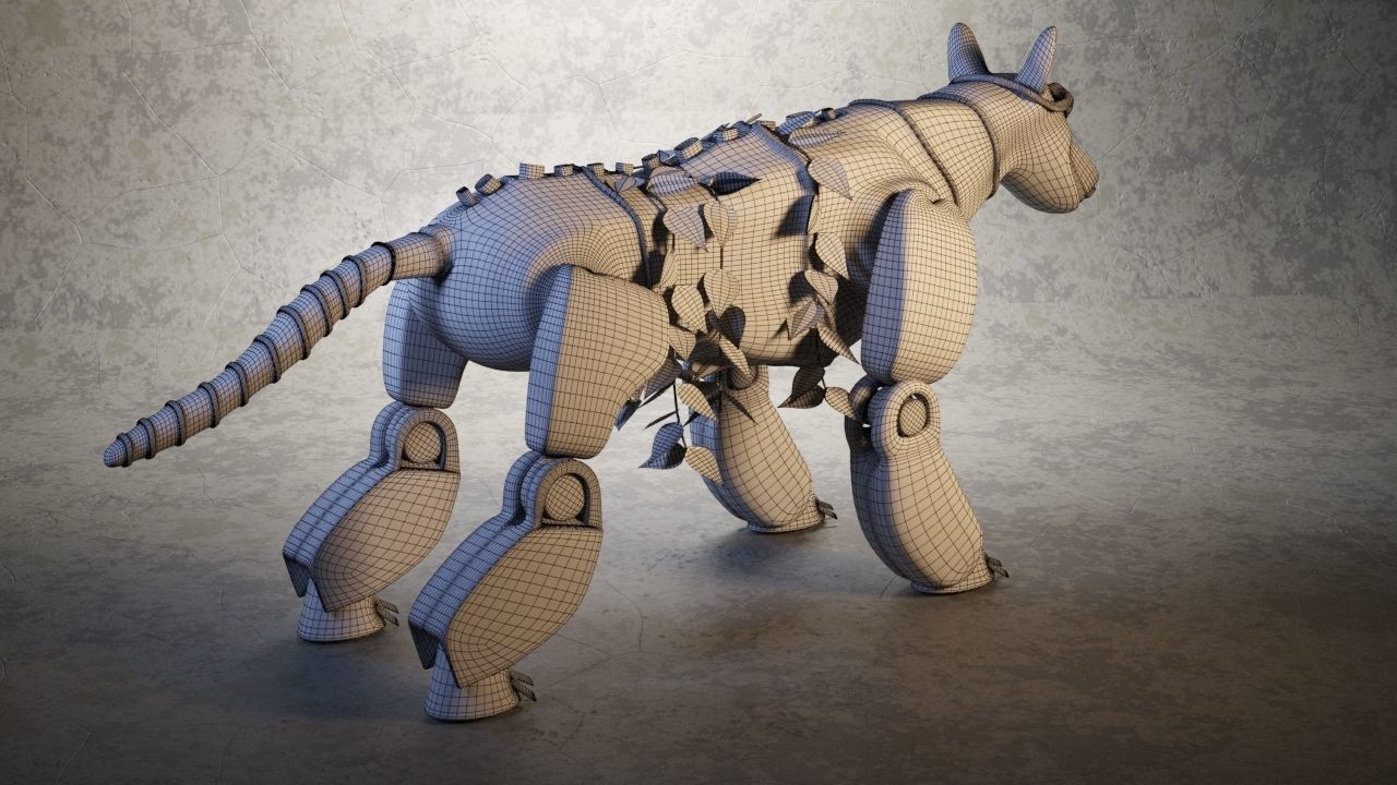 Robot - Dog Steampunk 3D model_33