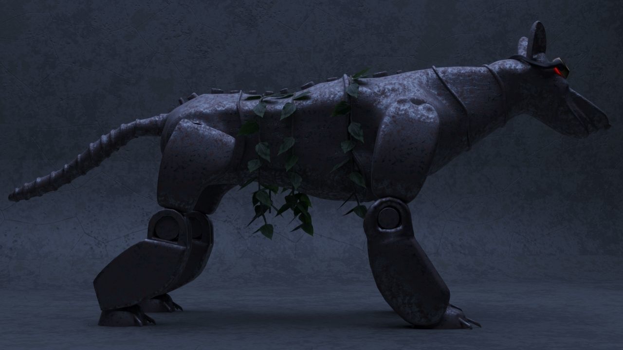 Robot - Dog Steampunk 3D model_23