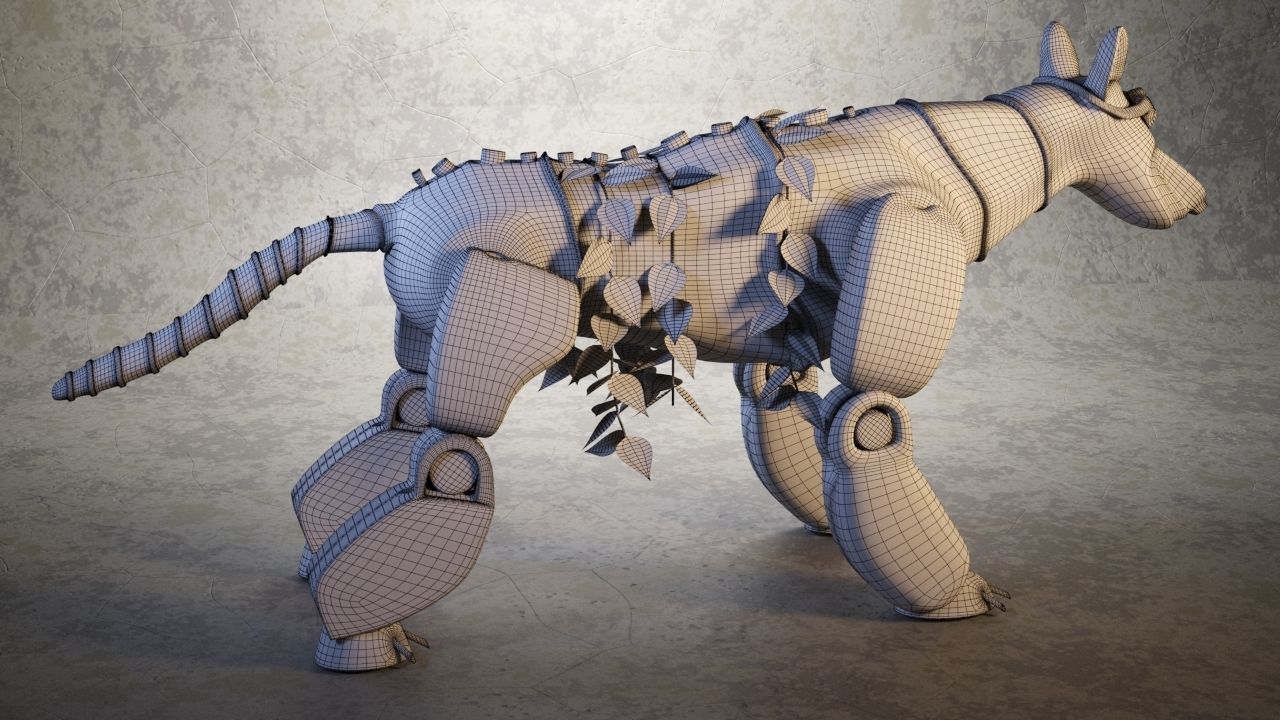 Robot - Dog Steampunk 3D model_26