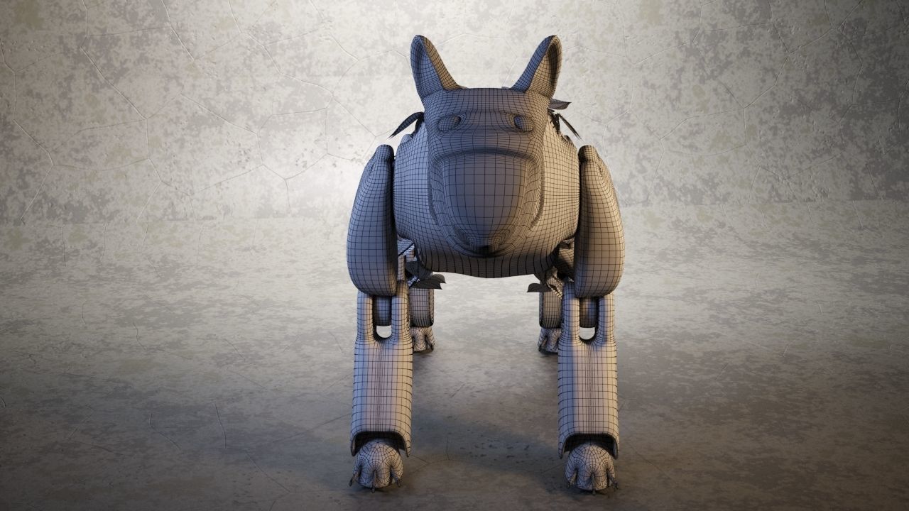 Robot - Dog Steampunk 3D model_28