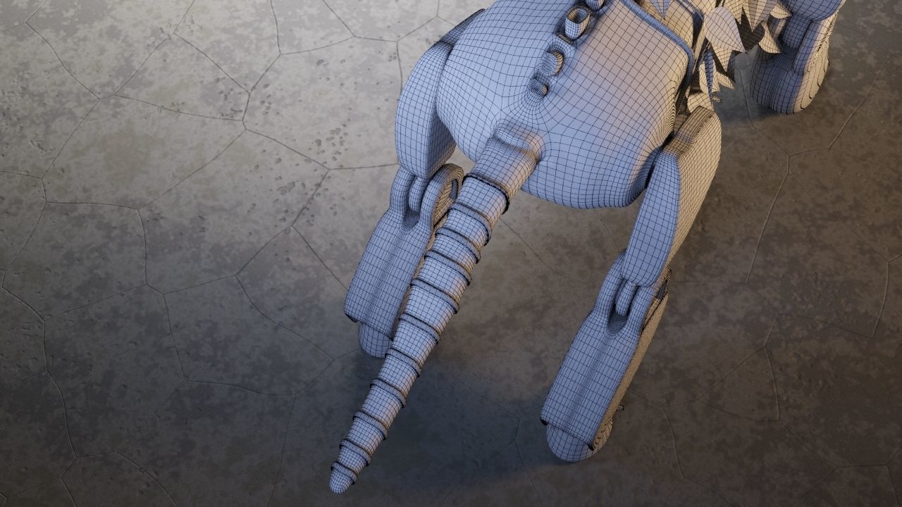 Robot - Dog Steampunk 3D model_37