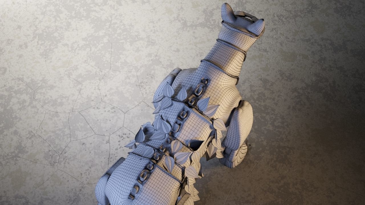 Robot - Dog Steampunk 3D model_34