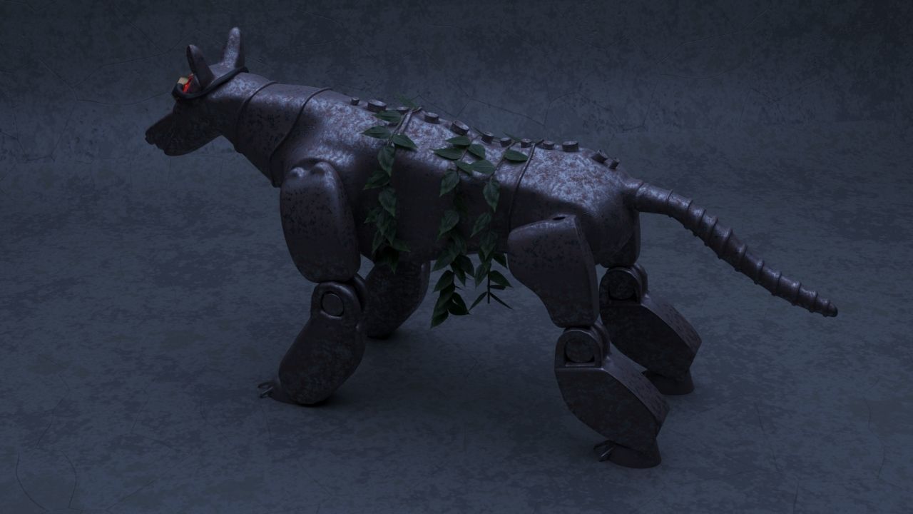 Robot - Dog Steampunk 3D model_18