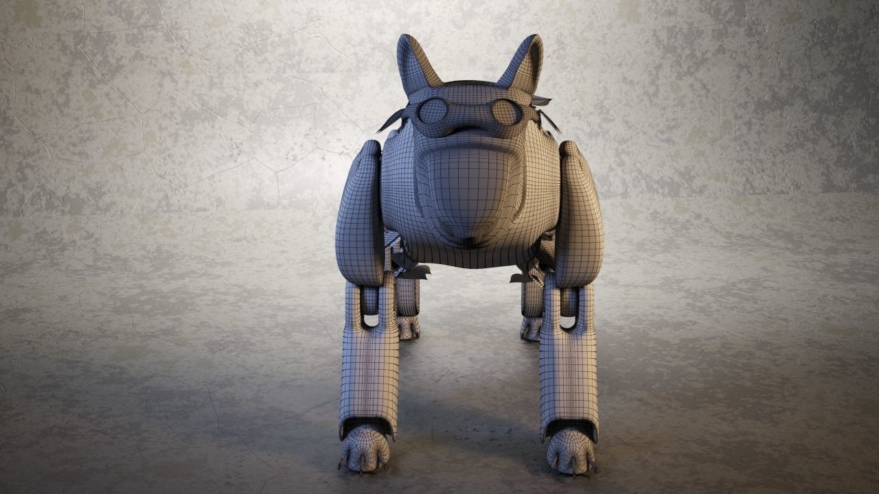 Robot - Dog Steampunk 3D model_27