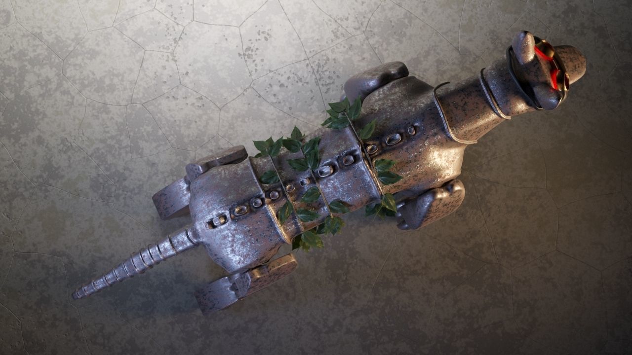 Robot - Dog Steampunk 3D model_14