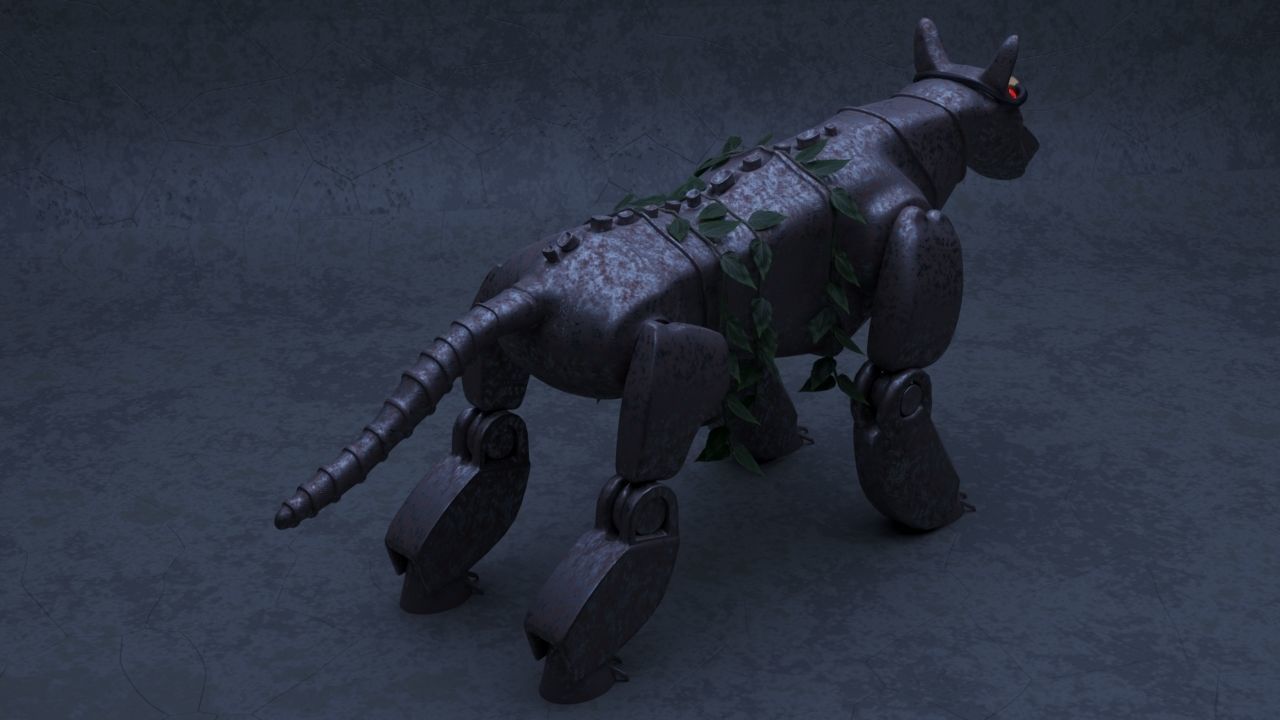 Robot - Dog Steampunk 3D model_17