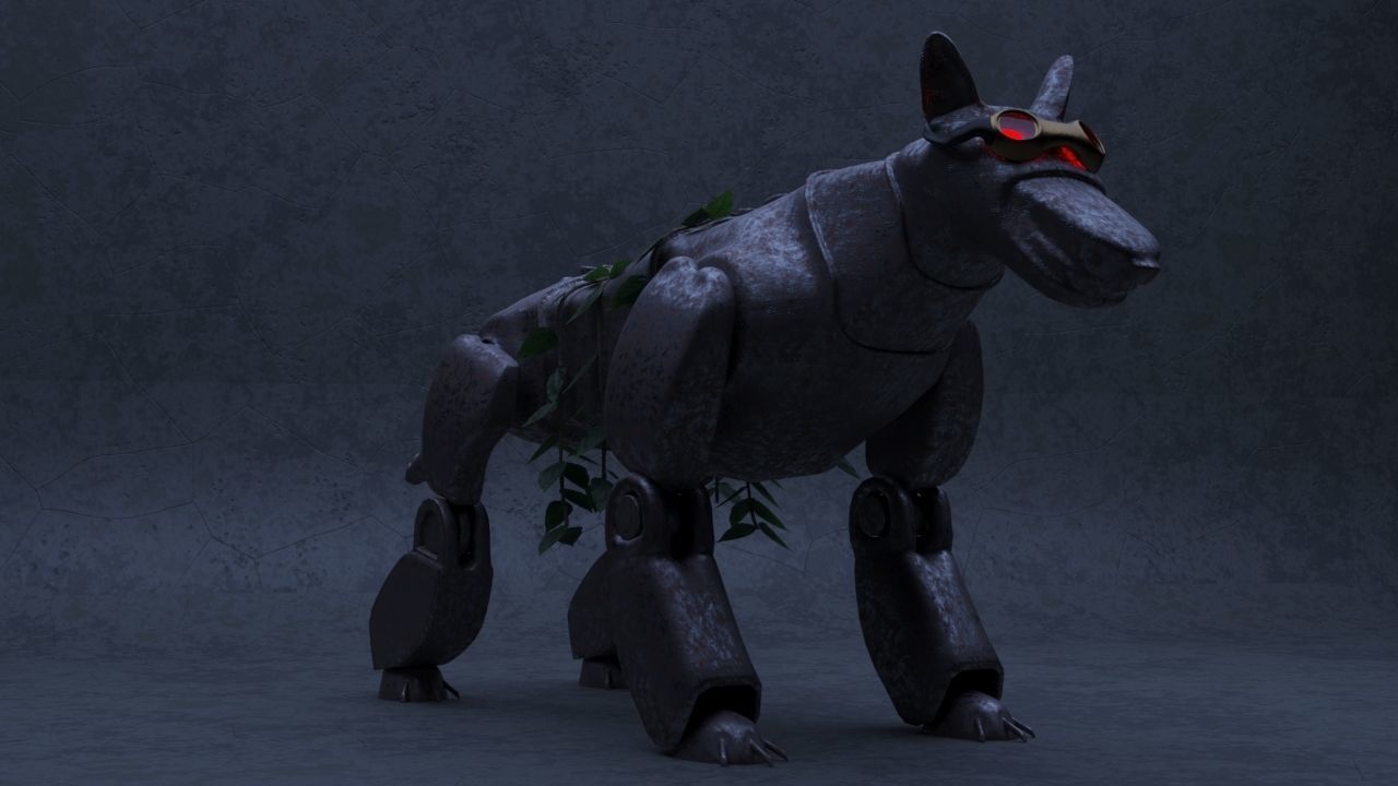 Robot - Dog Steampunk 3D model_24