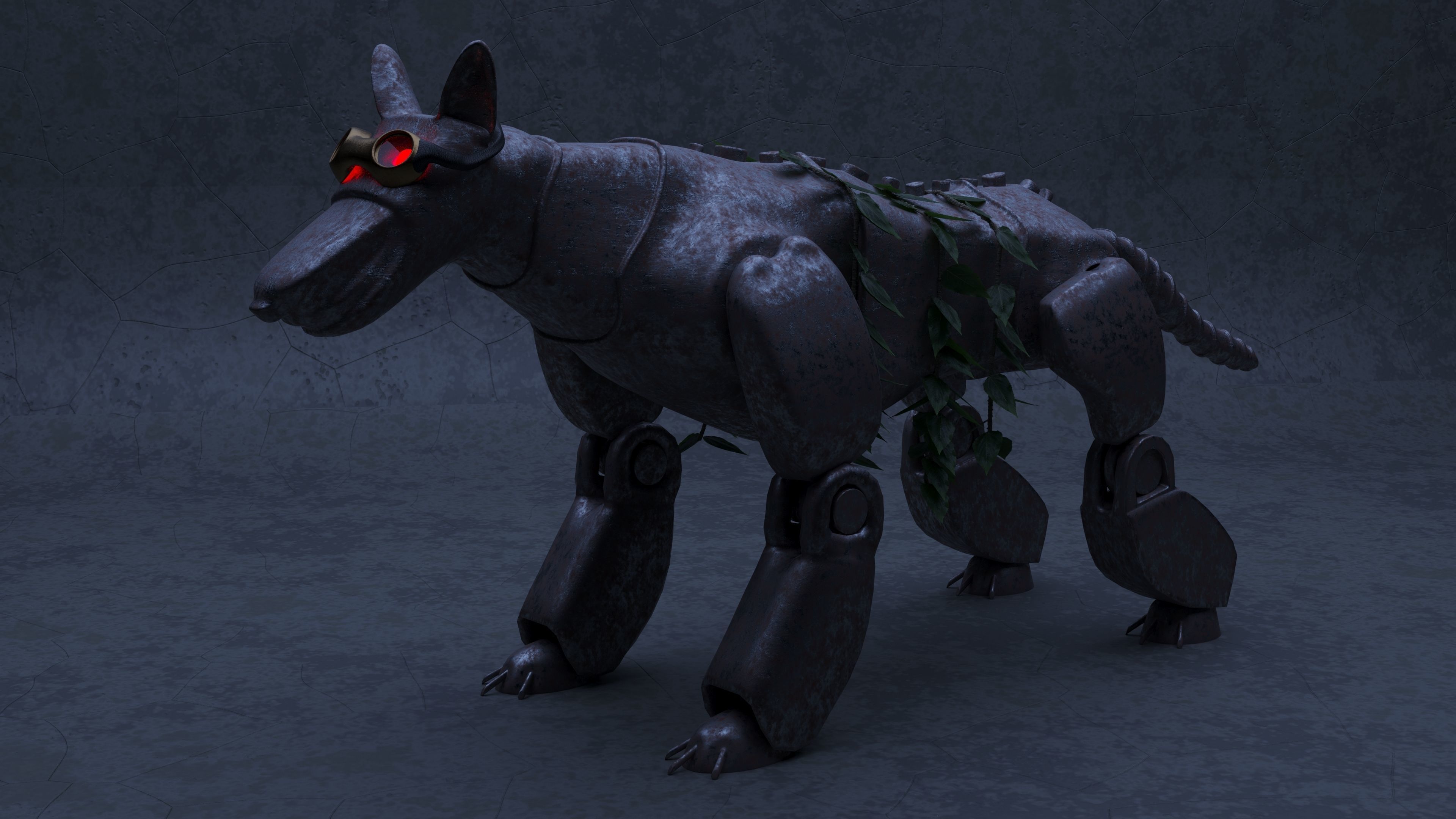 Robot - Dog Steampunk 3D model_22