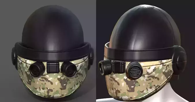 Helmet plastic scifi futuristic 3d model low poly 