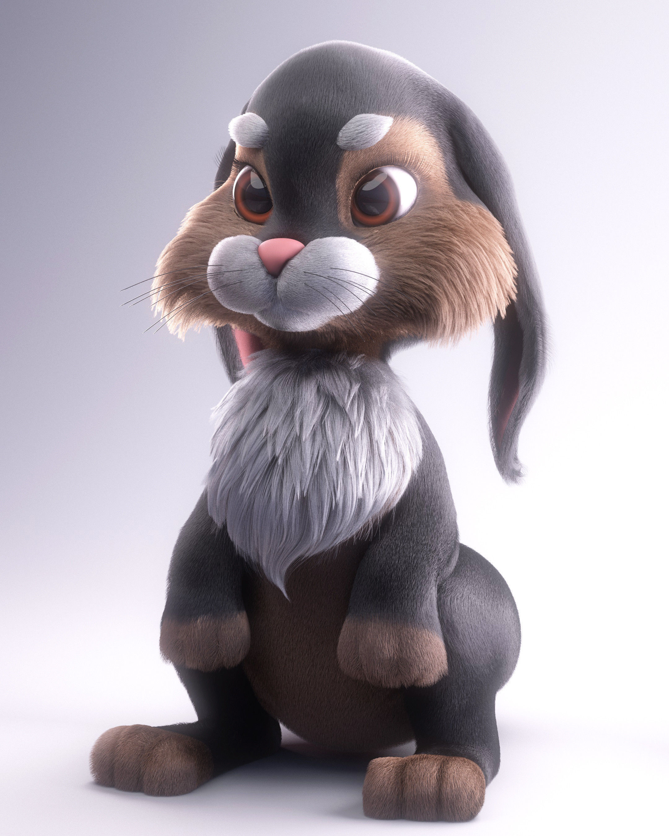 Bunny cartoon 3D model_1