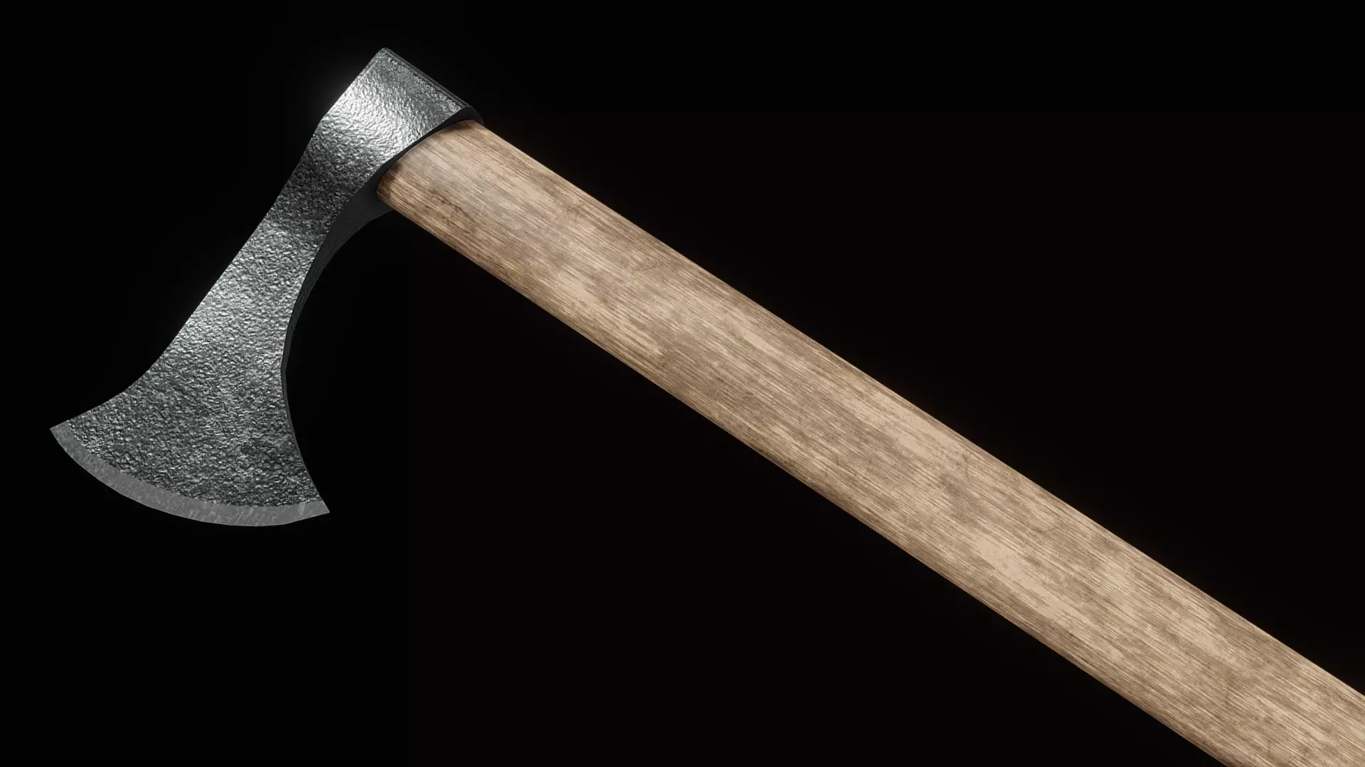 Viking Throwing Axe Low-poly 3D model_0