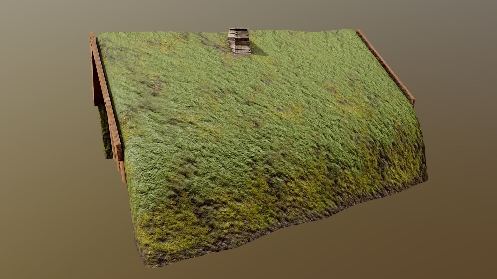 Viking icelandic turf house Low-poly 3D model_4