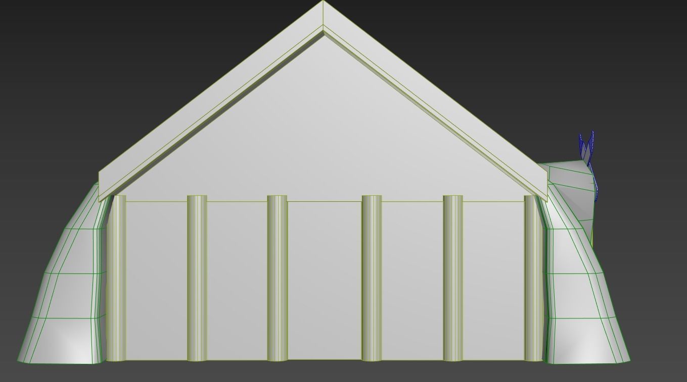 Viking icelandic turf house Low-poly 3D model_5