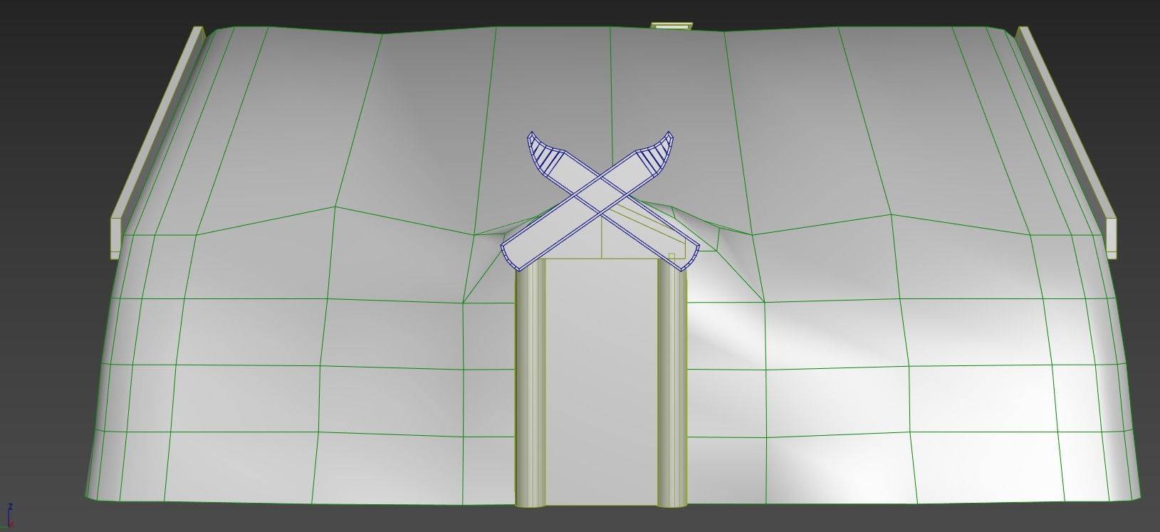 Viking icelandic turf house Low-poly 3D model_6