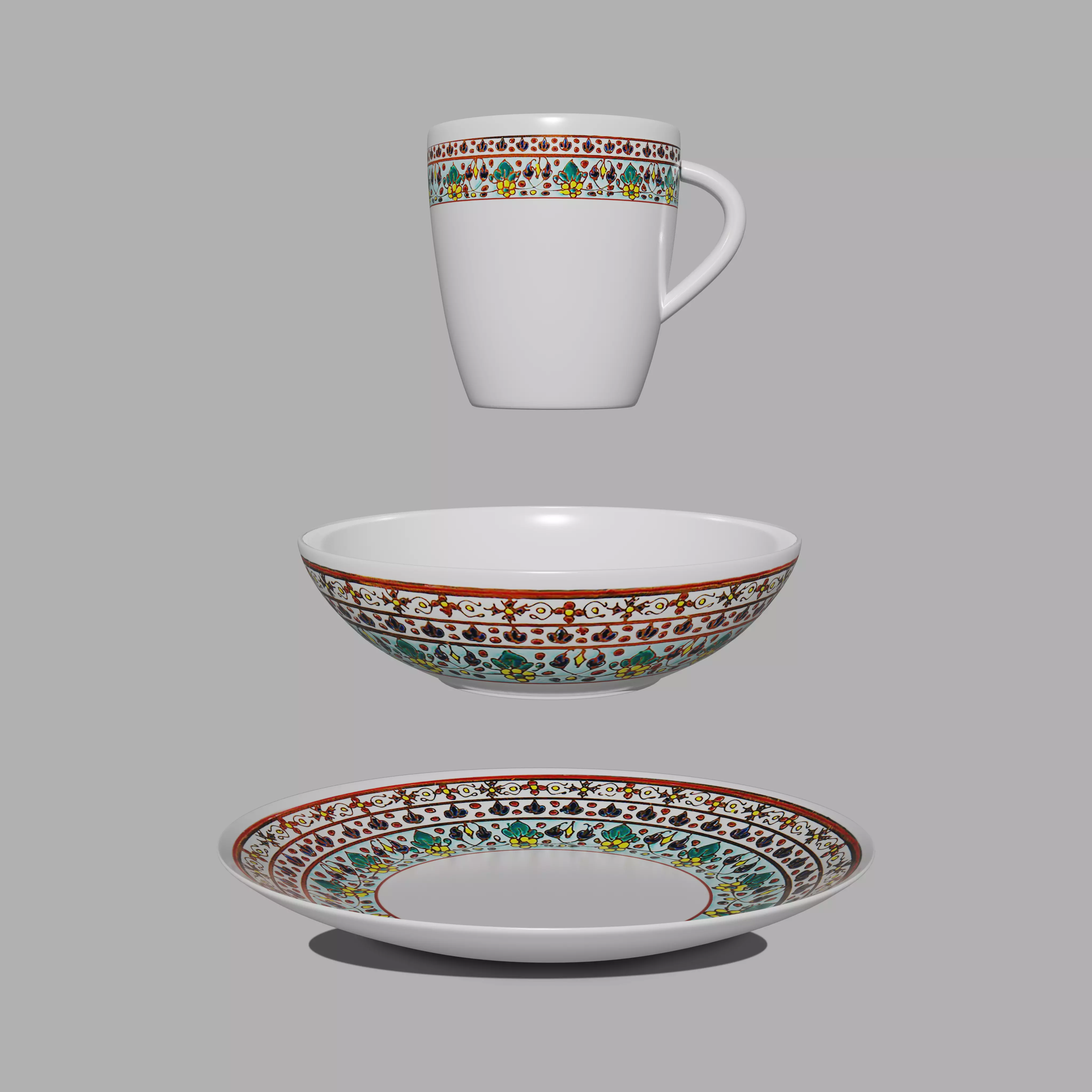 Cup with Saucer Set 3D model_0
