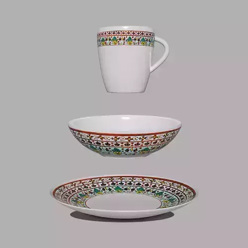 Cup with Saucer Set 3D model