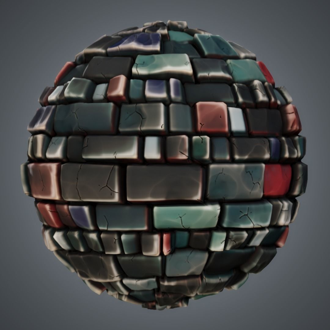 Stylized PBR Brick Textures Texture_6