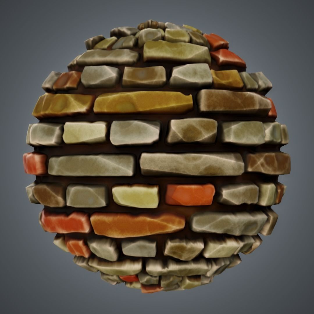 Stylized PBR Brick Textures Texture_5