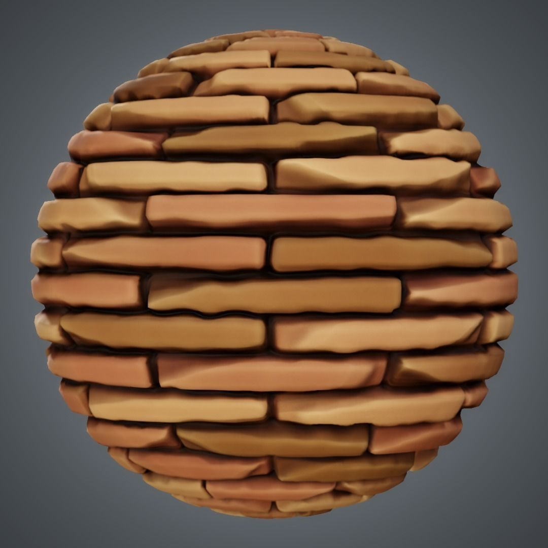 Stylized PBR Brick Textures Texture_8