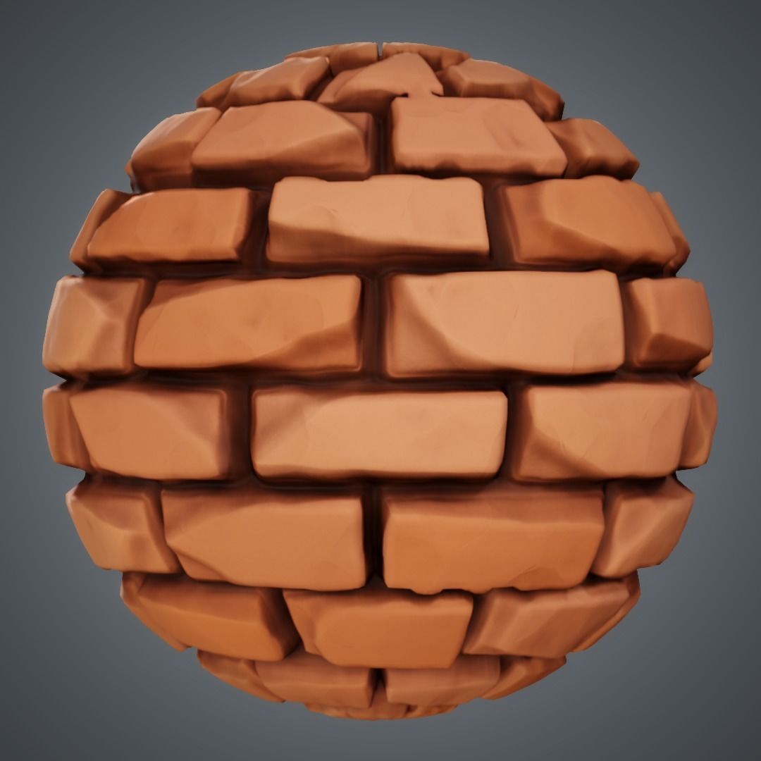 Stylized PBR Brick Textures Texture_10