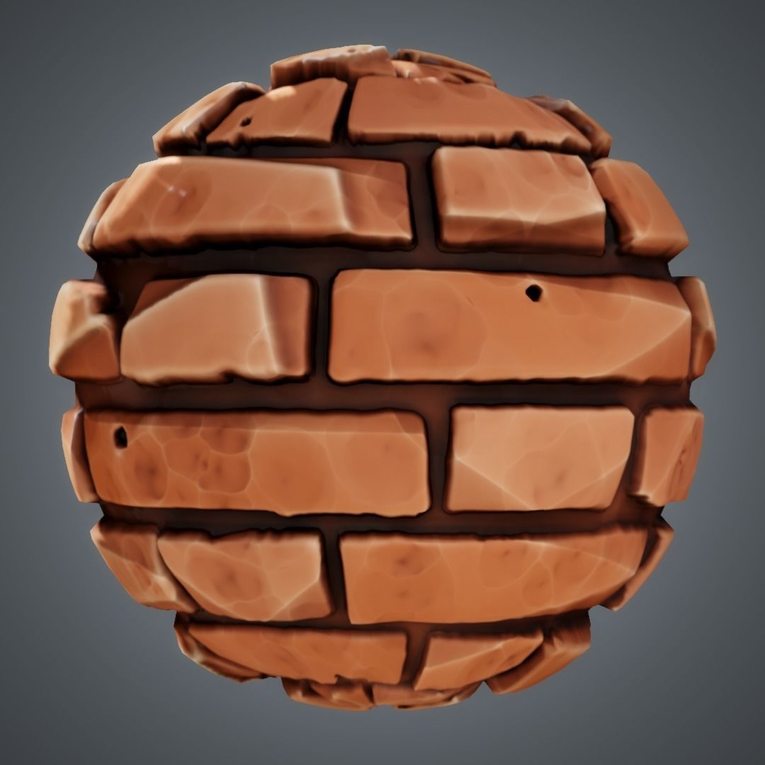 Stylized PBR Brick Textures Texture_3