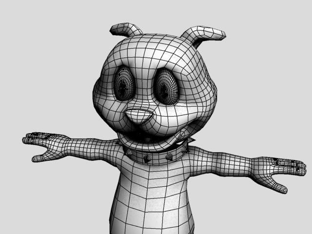 tyke puppy Low-poly 3D model_16