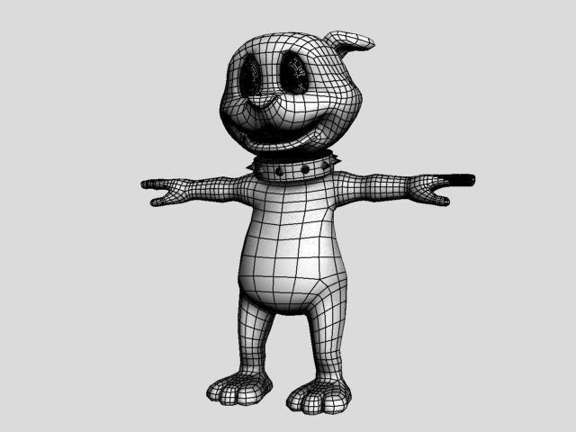 tyke puppy Low-poly 3D model_2