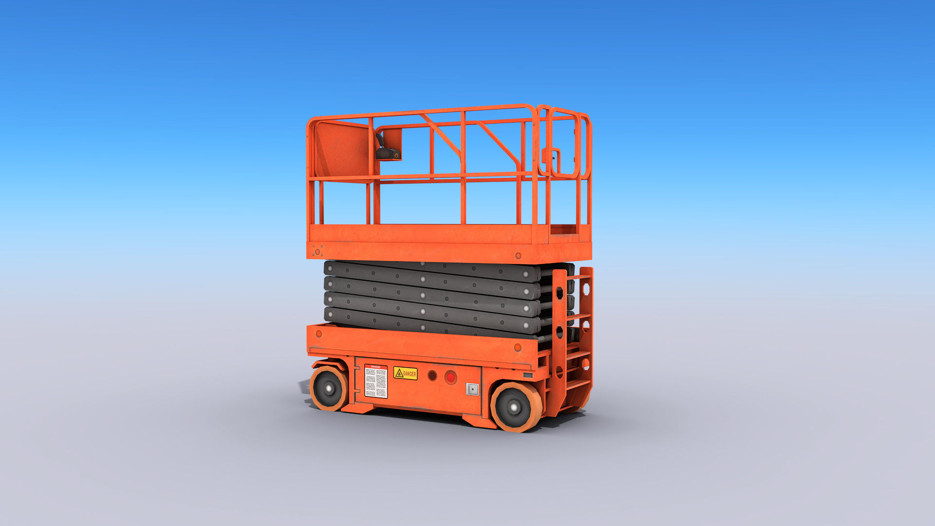 Scissor Lift Platform Low-poly 3D model_1