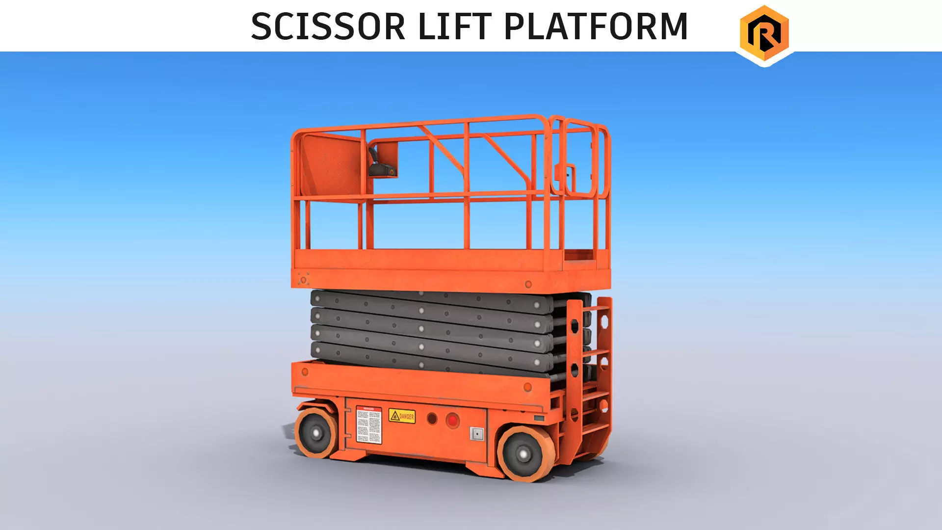 Scissor Lift Platform Low-poly 3D model_0